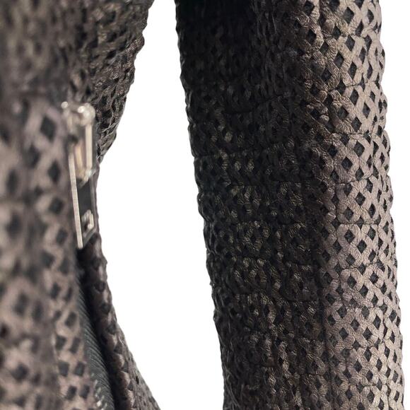 IRO Camy Moto Jacket Perforated Metallic Brown & Black Size EU 38 - Picture 7 of 16